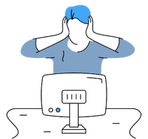 悩んでいる人物のイラスト